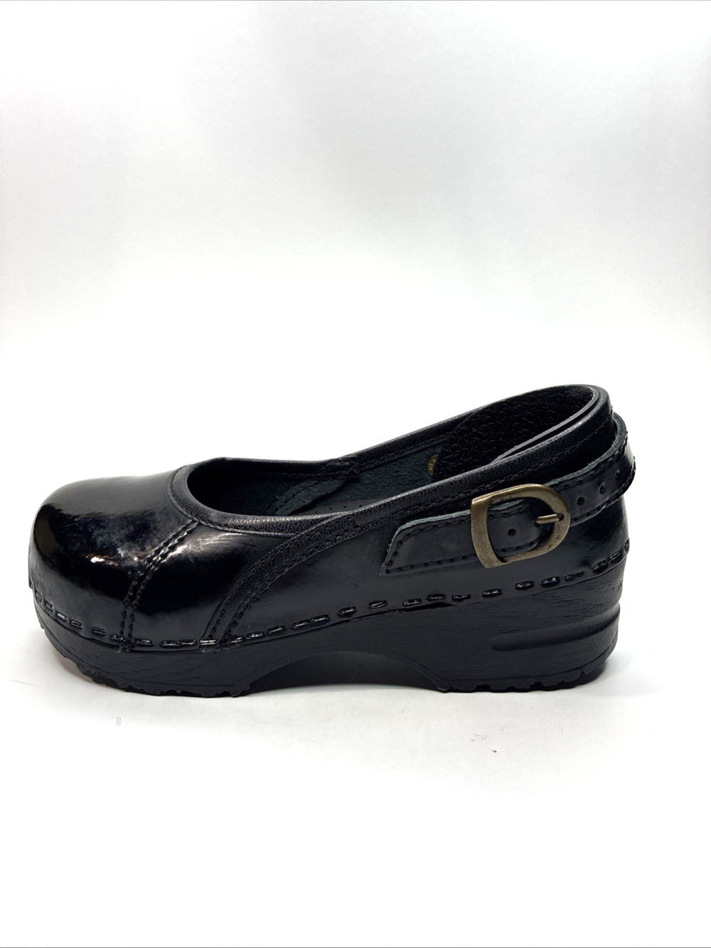 Sanita Kids EU 30 US 13 Black Patent Leather Mary Jane Clogs Buckle Shoes